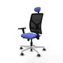 PIQUERAS Y CRESPO Silla de oficina Motilla con mecanismo Sincro/Traslack, Azul claro y Negro