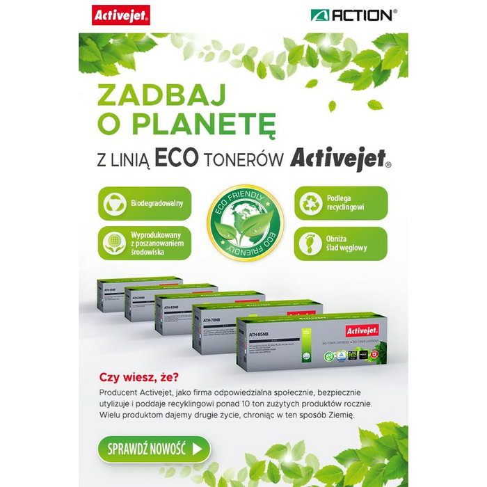 Activejet bio tÓner ath-36nb para impresoras hp, canon, repuesto hp 36a cb436a, canon crg-713 supremo 2000 pÁginas negro.