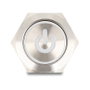 DeLOCK 20986 Pulsador de presión para montaje 22 mm con LED y símbolo de encendido, Plata