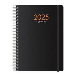 Dohe Agenda Anual Syncro Espiral Tapa PP con Goma 15x21 cm Negro 2027