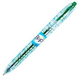 Pilot Bolígrafo Tinta de Gel Begreen B2P Retráctil 0.7mm Verde (Set 10 unidades) - Cuerpo hecho con plástico reciclado, escritura suave (Set de 10)
