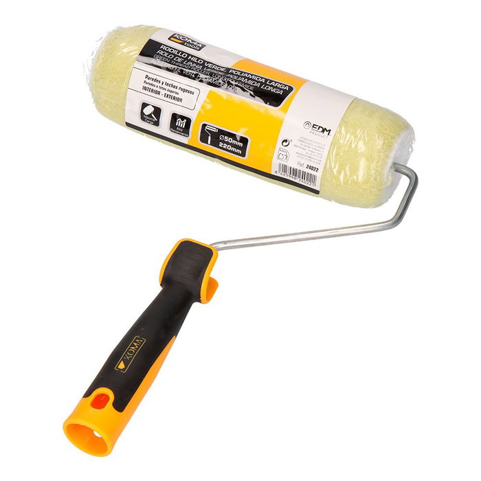 Koma Tools Rodillo ø50 x 220 mm Hilo Verde para Paredes y Techos Rugosos