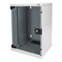 Digitus Bastidor de Pared para Red 10 Pulgadas / 254 mm, 312x300 mm (AnxProf), Gris, Bloqueo de Teclado, Capacidad 30 kg, Incluye Paneles Laterales, Estructura de Vidrio