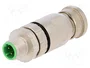 HARTING Conector M12 Macho 4 Pines Recto Código D Ethernet IP67