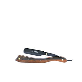 Zzmen Navaja de Afeitado con Mango de Madera Marrón para un Afeitado de Precisión