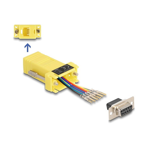 DeLOCK 67081 Adaptador D-Sub 9 Hembra a RJ12 Hembra Amarillo DeLOCK 67081 Adaptador D-Sub 9 Hembra a RJ12 Hembra Amarillo