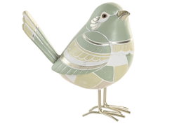 DKD Home Decor Figura de Pájaro Verde y Dorado en Resina