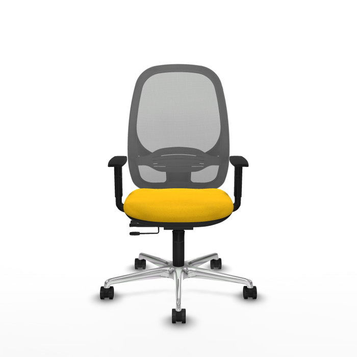 PIQUERAS Y CRESPO Silla de oficina Cilanco con mecanismo Sincro/Traslack, Amarillo y Gris