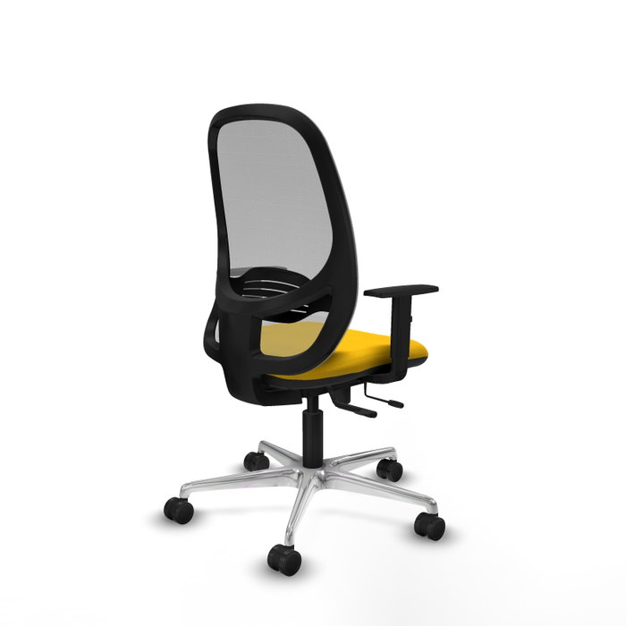 PIQUERAS Y CRESPO Silla de oficina Cilanco con mecanismo Sincro/Traslack, Amarillo y Gris