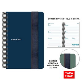 SENFORT Agenda Anual 2027 Foam Seoul Espiral Azul