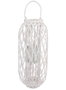 DKD Home Decor Portavela Blanco Mimbre Cristal 34 x 34 x 80 cm