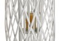 DKD Home Decor Portavela Blanco Mimbre Cristal 34 x 34 x 80 cm