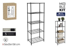 Moblekit Estantería Metal 5 Niveles Black VEGA