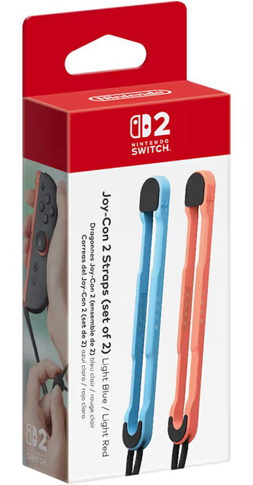 Nintendo Pack de 2 Correas Joy-Con para Nintendo Switch 2 - Azul Claro y Rojo Claro