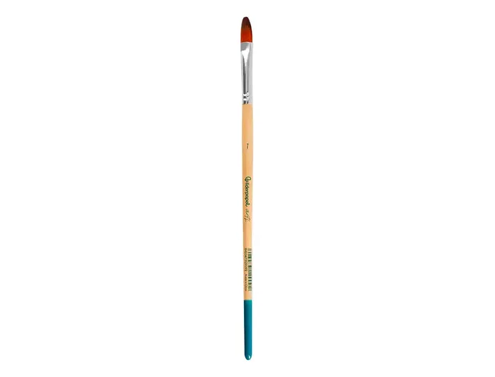 Liderpapel Pincel nº 7 Punta Filbert/Lengua de Gato de Pelo Sintético Certificado FSC para Acrílica y Acuarela