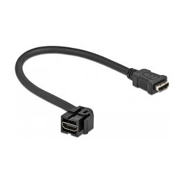 DeLOCK Módulo Keystone HDMI hembra 110° > HDMI hembra con cable, contactos chapados en oro, color negro
