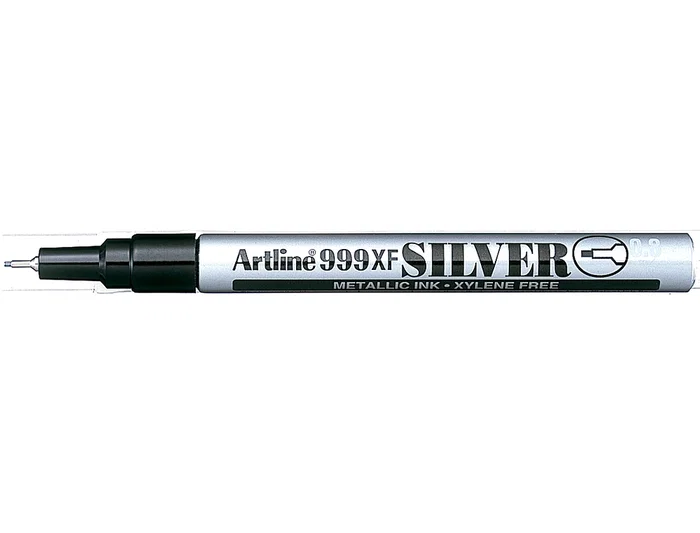 Artline ek-999 Rotulador Permanente Tinta Metálica Plata Punta Redonda 0.8 mm