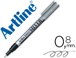 Artline ek-999 Rotulador Permanente Tinta Metálica Plata Punta Redonda 0.8 mm