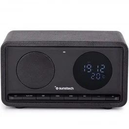 Sunstech RPBT460 Altavoz Portátil con Radio FM y Carga Inalámbrica Negra