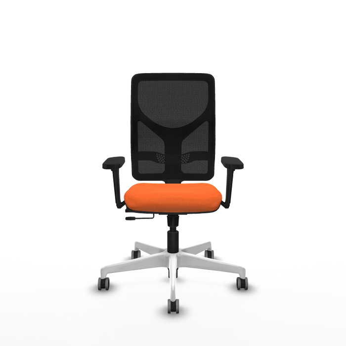 PIQUERAS Y CRESPO Silla de oficina Motilla Naranja y Negro con Brazos 3D PIQUERAS Y CRESPO Silla de oficina Motilla Naranja y Negro con Brazos 3D