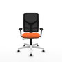 PIQUERAS Y CRESPO Silla de oficina Motilla Naranja y Negro con Brazos 3D