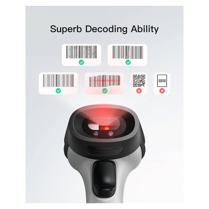 Inateck Lector de Códigos de Barras Portátil BCST-70 Gray Láser 1D Inalámbrico Bluetooth USB Inateck Lector de Códigos de Barras Portátil BCST-70 Gray Láser 1D Inalámbrico Bluetooth USB