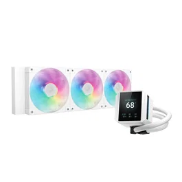 DeepCool Mystique 360 WH ARGB - Kit Refrigeración Líquida AIO para CPU 360mm Blanco, con Pantalla LCD, Ventiladores 120mm ARGB PWM, Compatible con Intel LGA 1700/1200 y AMD AM5/AM4