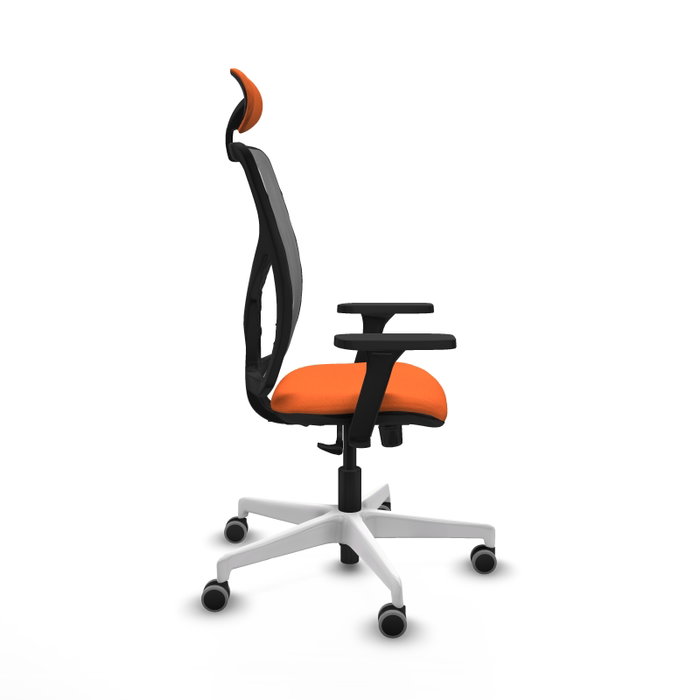 PIQUERAS Y CRESPO Silla de oficina Motilla con mecanismo Sincro, Tela Naranja y Malla Gris