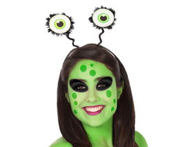 Diadema Alien Carnaval Unisex Adulto Ojos Verdes Saltones Accesorio Fiesta Disfraz