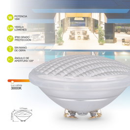 GSC Evolution Lámpara LED piscina PAR56 18W GX53 3000K