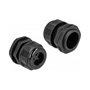 DeLOCK Prensaestopas PG21 para cuatro cables redondos, Negro, 2 unidades