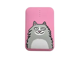 Wondee Bateria Externa 10.000 mAh Gato Rosa Portátil para Smartphone