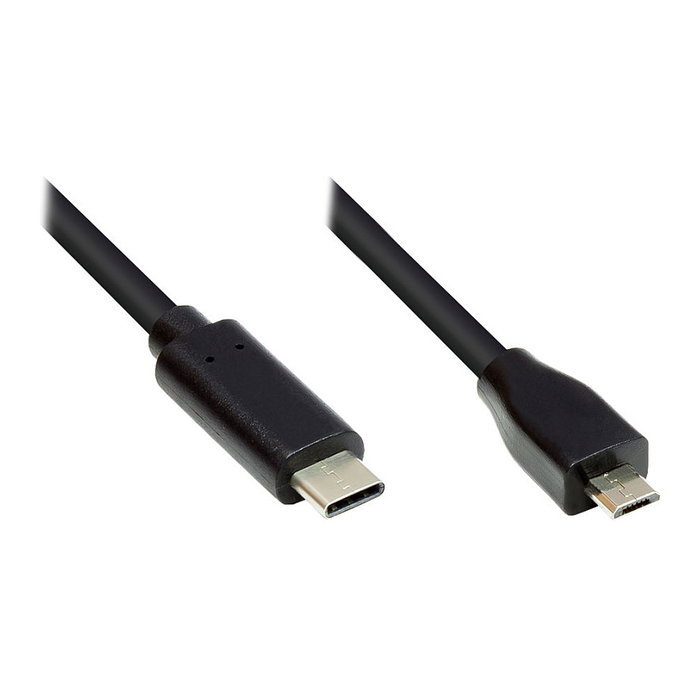 GoodConnections Cable USB 2.0 de 5m con USB C y Micro-USB B, Negro GoodConnections Cable USB 2.0 de 5m con USB C y Micro-USB B, Negro