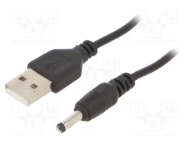 GEMBIRD Cable de alimentación USB A a DC 3,5/1,00, 1,8m, Negro