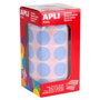 Apli Gomets Redondos 20 mm Azul Claro - Rollo de 1.770 Unidades