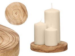 Giftdecor Soporte Decorativo Redondo Madera Quemada Medidas 20x3x20 cm (Set de 24)