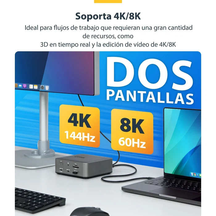 StarTech TBLT5MM80CM240W Cable Thunderbolt 5 USB-C 0.8 m Negro - 80 Gbps con Modo Boost 120 Gbps, Carga 240W, Soporte Vídeo 8K 60Hz, Certificado, Compatible MacBook Pro M4