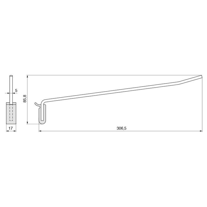 Zobal Enganche Colgador Expositor Recto L306