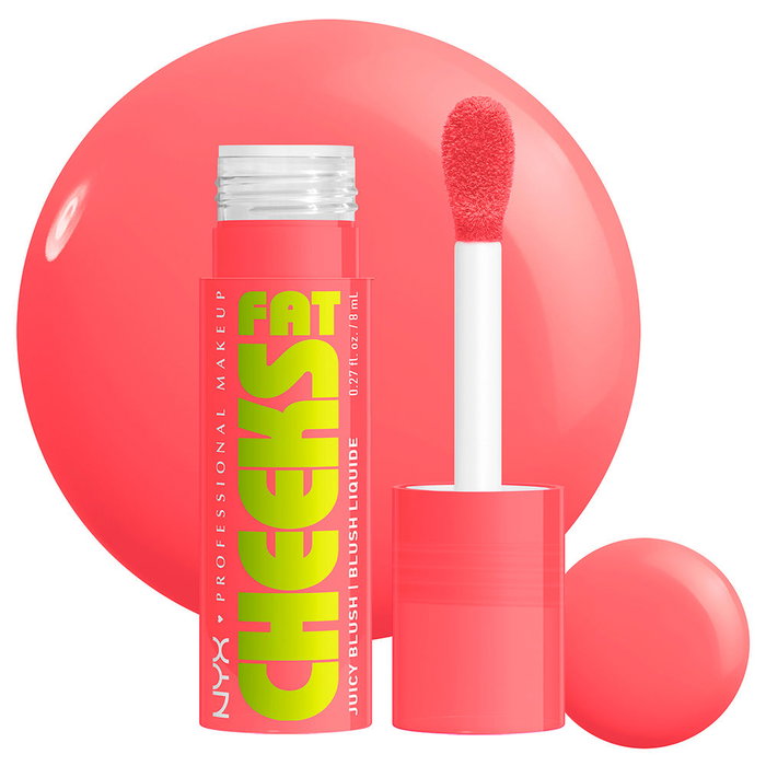 NYX Professional Makeup Fat Cheeks Juicy Blush - Colorete Líquido Hidratante Acabado Brillante, 8 ml, Tono #02-Fig Fizz NYX Professional Makeup Fat Cheeks Juicy Blush - Colorete Líquido Hidratante Acabado Brillante, 8 ml, Tono #02-Fig Fizz