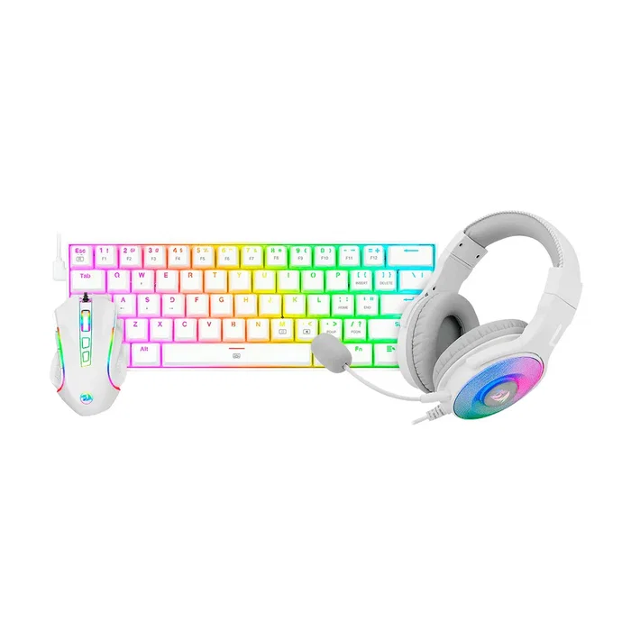 Redragon S129W Combo de Teclado, Ratón y Auricular Blanco Redragon S129W Combo de Teclado, Ratón y Auricular Blanco