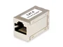 Equip 121179 Adaptador RJ-45 Cat6 Hembra-Hembra Apantallado, Conectores Chapados en Oro, Color Plata