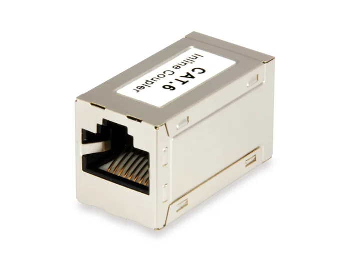 Equip 121179 Adaptador RJ-45 Cat6 Hembra-Hembra Apantallado, Conectores Chapados en Oro, Color Plata