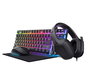 Trust 25615 Pack Gaming 4 en 1 Teclado, Ratón, Auriculares y Alfombrilla Negro