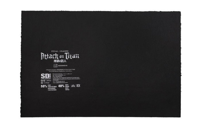 Sd Toys Alfombra de Entrada Attack On Titan 60x40 cm Felpudo en Fibra de Coco con Asa, Diseño Japonés