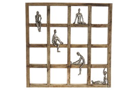DKD Home Decor Decoración de Pared Mango 51x6,5x50,5 Personas Natural
