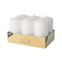 PAPSTAR Vela pilar blanca de 11.5 cm, pack de 6 unidades