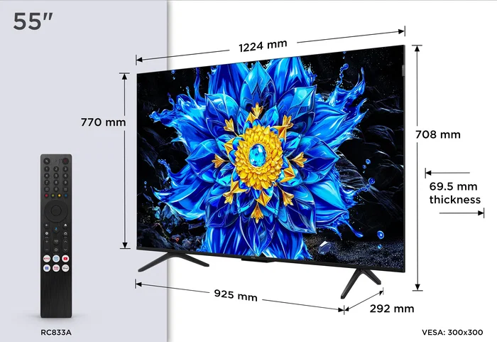 TCL P8L 55P8L Televisor 55 pulgadas 4K QD-Mini LED Smart TV Negro TCL P8L 55P8L Televisor 55 pulgadas 4K QD-Mini LED Smart TV Negro