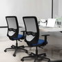 PIQUERAS Y CRESPO Silla de oficina Zulema con mecanismo Sincro, Azul y Blanco