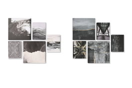 DKD Home Decor Set de 5 Cuadros Modernos sobre Lienzo y MDF, 25x25x2,5 cm, Surtido Verde y Negro