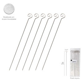 SATURNIA Pinchitos de Acero Inoxidable de 30 cm (Bolsa de 6 Unidades)